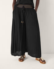 Billie Wide Leg Beach Trousers, Black (BLACK), large