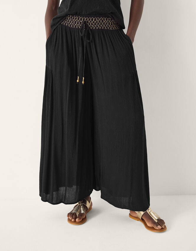 Billie Wide Leg Beach Trousers, Black (BLACK), large