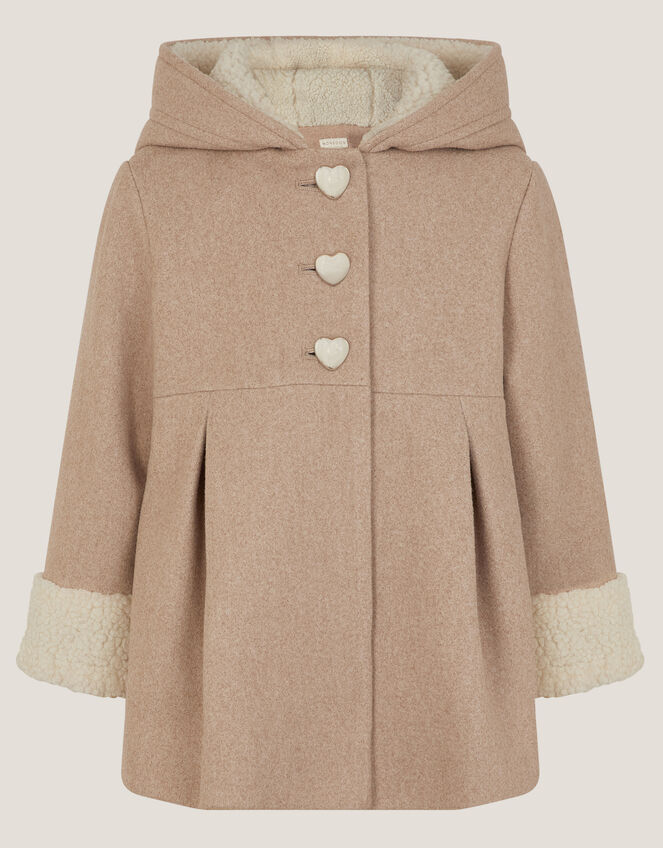 Baby Bunny Hooded Coat, Camel (OATMEAL), large