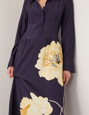 Fearne Floral Midi Shirt Dress, Blue (NAVY), large