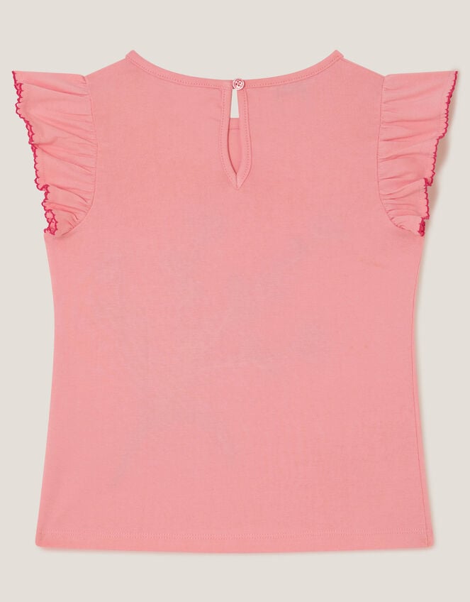 Tulip Embroidered Bow T-Shirt, Pink (PINK), large