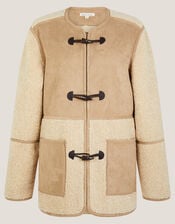 Teri Faux Shearling Duffle Jacket, Natural (STONE), large