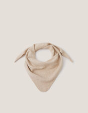 Fae Knitted Triangle Scarf, Natural (NEUTRAL), large