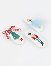 5-Pack Meri Meri Embroidered Nutcracker Hair Clips, , large