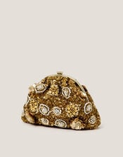 Lulu Flower Embellished Clutch Bag, , large