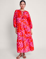 Arissa Palm Print Kaftan, Red (RED), large