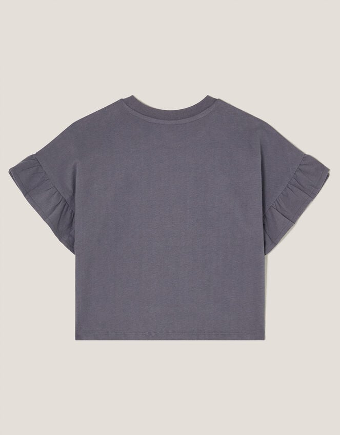 Happy Place Frill T-Shirt, Grey (GREY), large