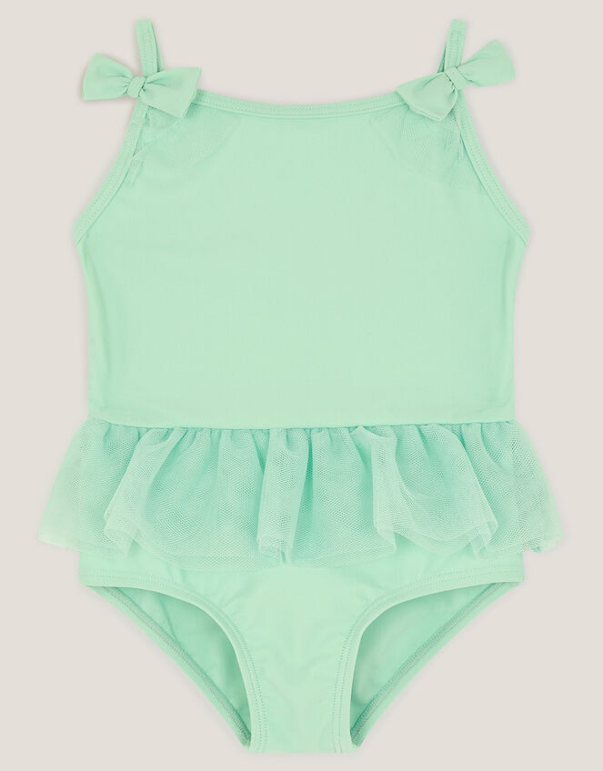 Baby Mesh Ruffle Swimsuit, Green (GREEN), large