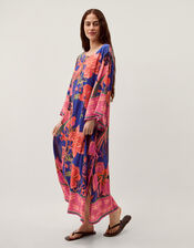 Carmen Floral Print Midi Kaftan, Blue (BLUE), large