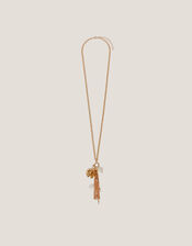 Charm Tassel Necklace, , large