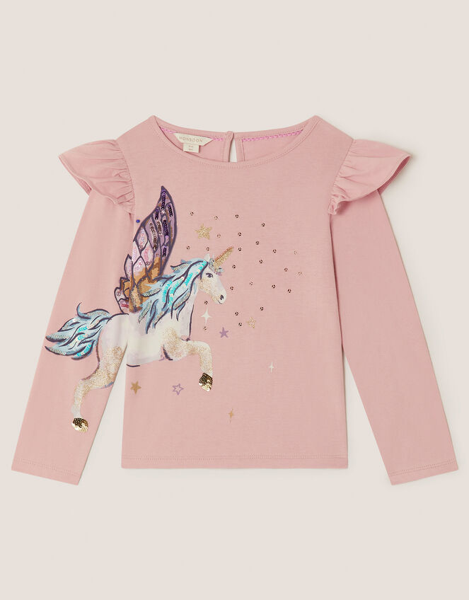Unicorn Embellished Long Sleeve Top, Purple (PURPLE), large