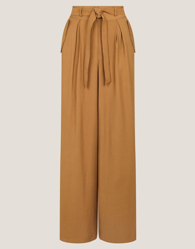 Nina Wide Leg Trousers, Brown (TOBACCO), large