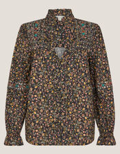 Harriet Embellished Floral Blouse, Black (BLACK), large