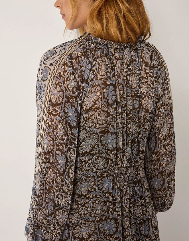 Maison Hotel Gaia Floral Midi Dress, Blue (BLUE), large