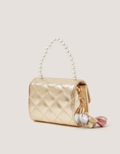 Mini Pearl Quilted Charm Bag, , large