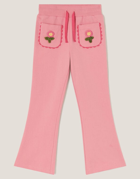 Crochet Flower Flare Joggers, Pink (PINK), large