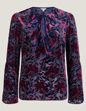 Milena Devoré Ruffle Blouse, Purple (PURPLE), large