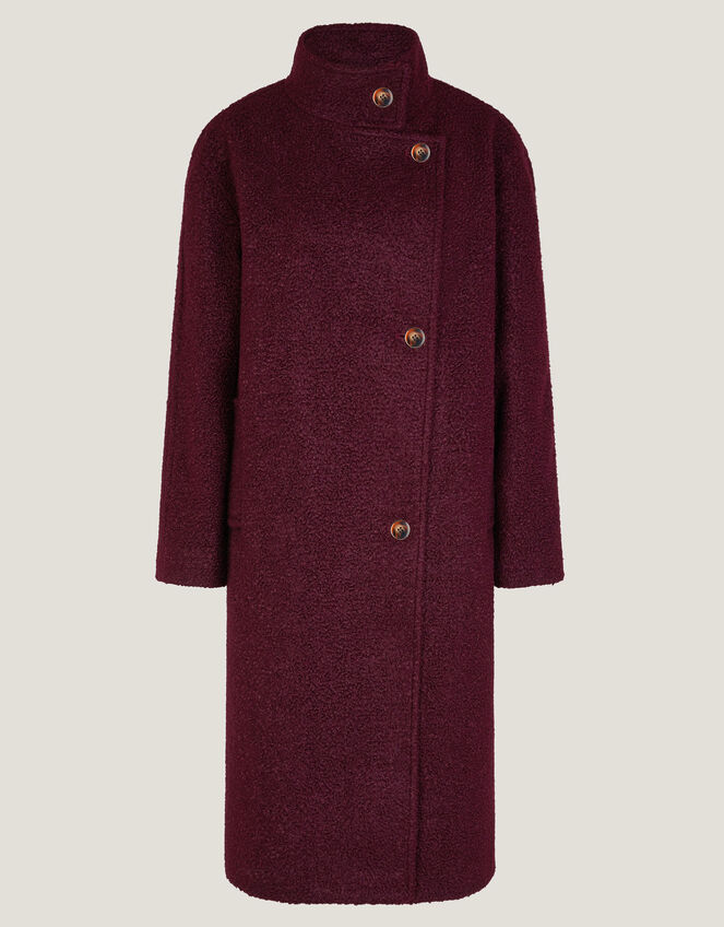 Freya Boucl&eacute; Coat, Red (BURGUNDY), large