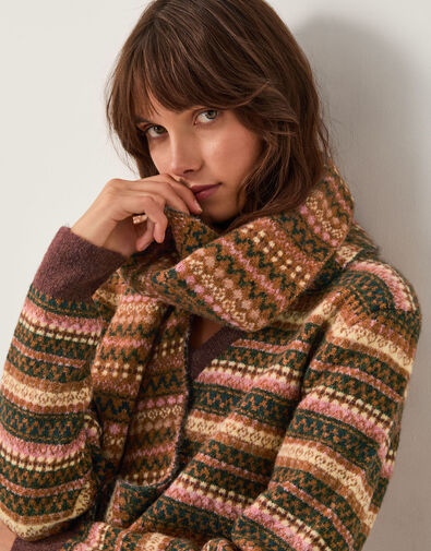 Scout Fair Isle Jumper & Scarf Set, Orange (ORANGE), large