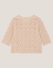 Crochet Flower Knit Top, Ivory (IVORY), large