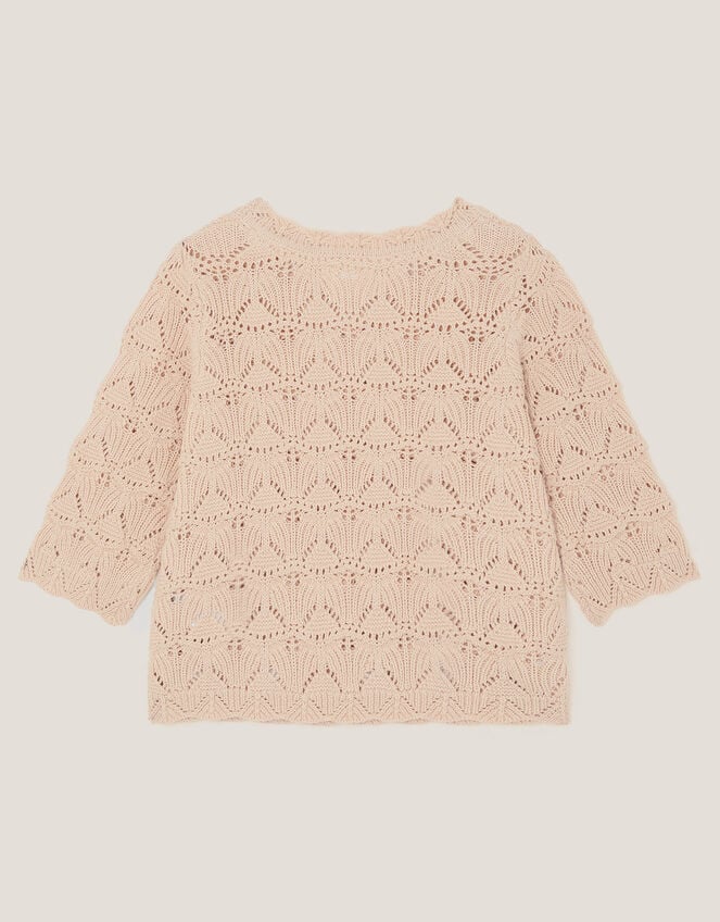 Crochet Flower Knit Top, Ivory (IVORY), large