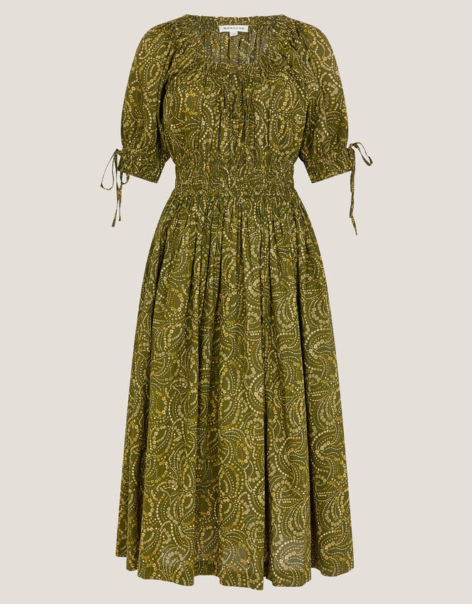 Delma Paisley Print Midi Dress, Green (GREEN), large