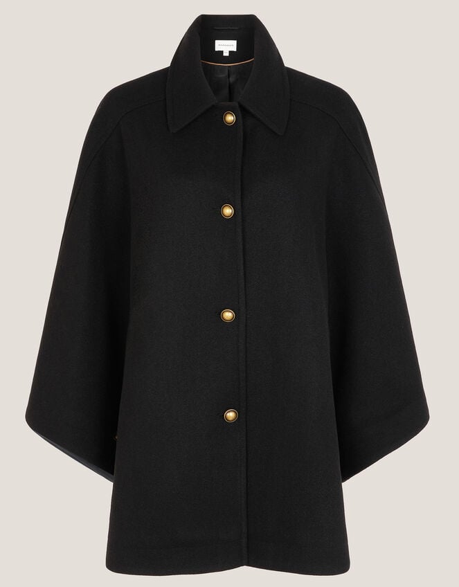 Ciara Cape Coat, Black (BLACK), large