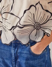 Bridget Floral Shirt , Ivory (IVORY), large