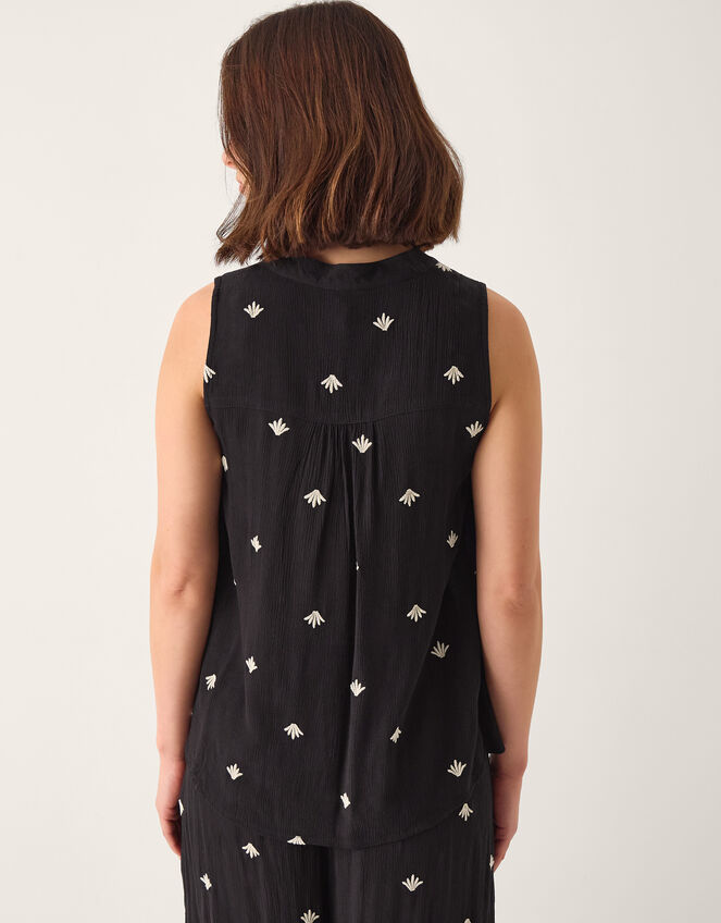 Samara Embroidered Tank Top, Black (BLACK), large