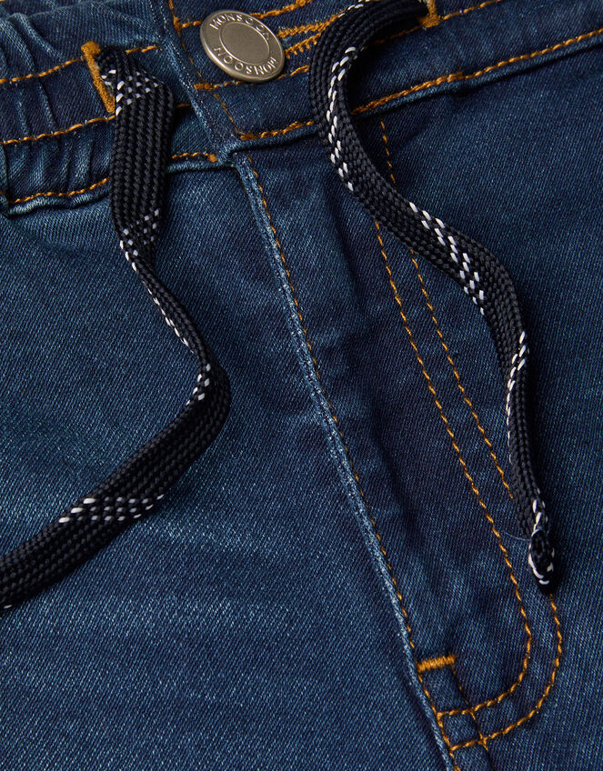 Drawstring Straight Jeans, Blue (BLUE), large