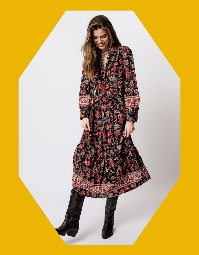 Moliin Scout Floral Print Midi Dress, Multi (MULTI), large