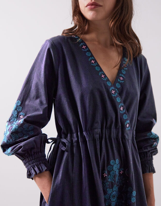 East Sophia Floral Embroidered Maxi Dress, Blue (NAVY), large