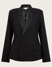 Ava Tuxedo Jacket, Black (BLACK), large