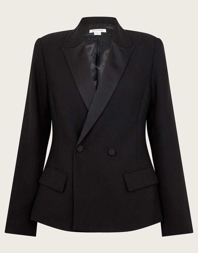 Ava Tuxedo Jacket, Black (BLACK), large