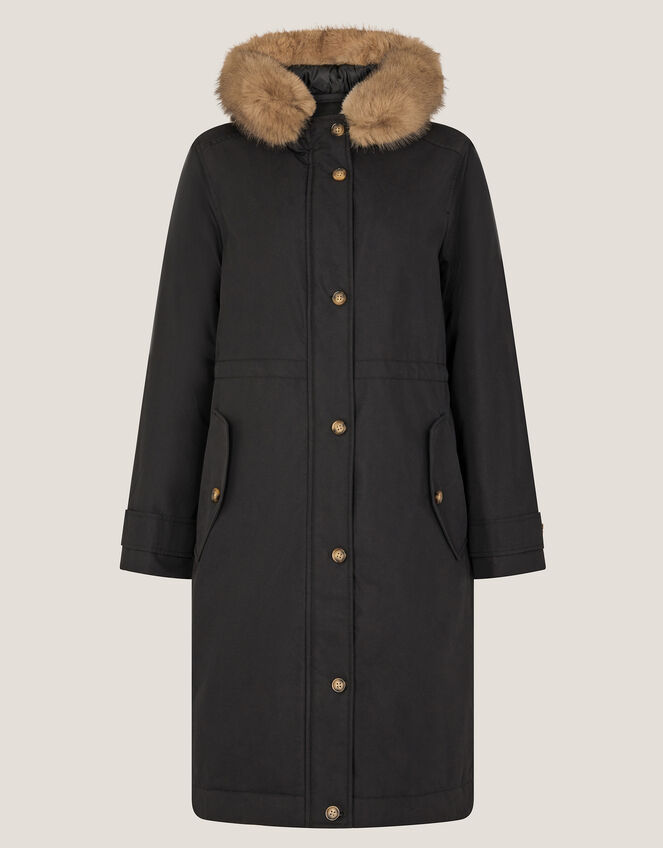 Paula Faux Fur Parka, Black (BLACK), large