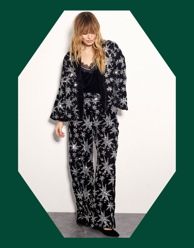 East Medi Embellished Star Trousers, Black (BLACK), large