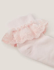 Lace Ankle Sock, Pink (PINK), large