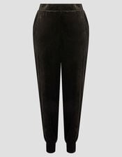 Gigi Glitter Velvet Hareem Trousers, Black (BLACK), large