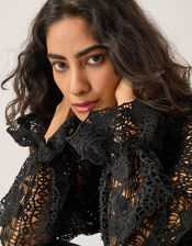 Phoebe Sheer Lace Blouse, Black (BLACK), large