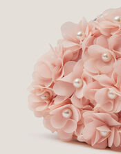 Appliqu&eacute; Floral Cluster Clip Frame Bag, Pink (PALE PINK), large