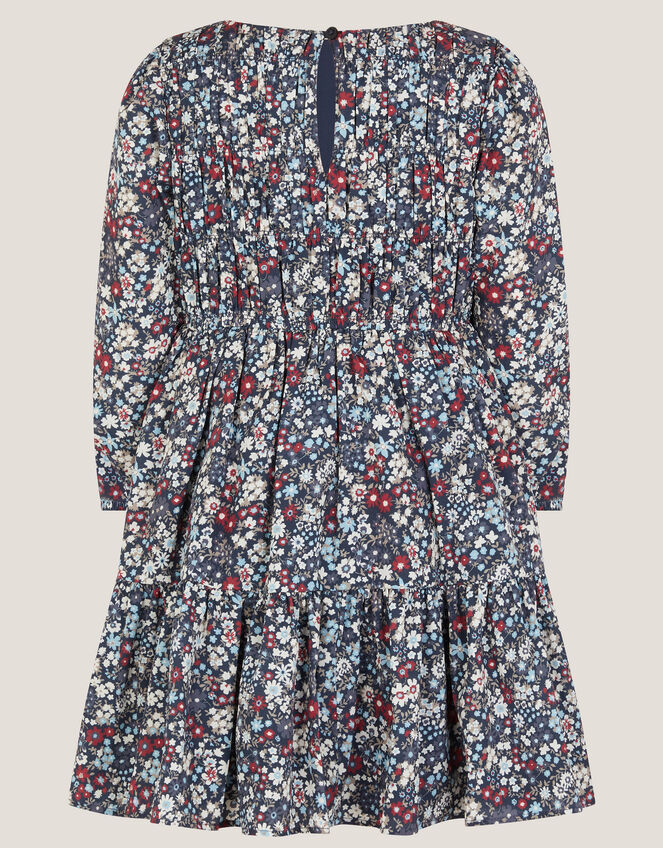 Ditsy Floral Long Sleeve Dress, Blue (NAVY), large