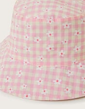 Baby Check Floppy Bucket Hat, Pink (PINK), large