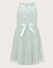 Keita Embellished Plisse Dress, Green (GREEN), large
