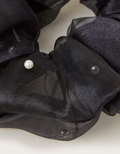 Oversized Pearl Hair Scrunchie, , large