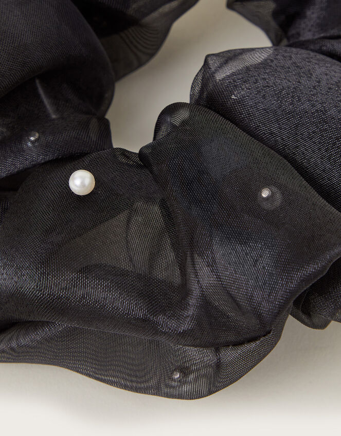 Oversized Pearl Hair Scrunchie, , large