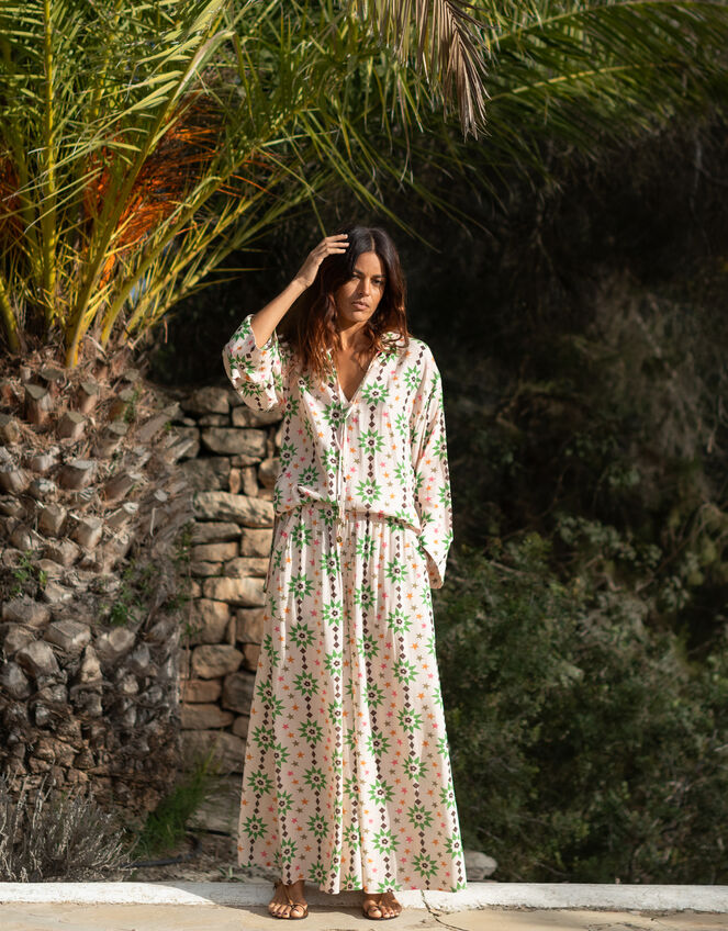 La Galeria Elefante Star Print Blouse, Orange (PEACH), large