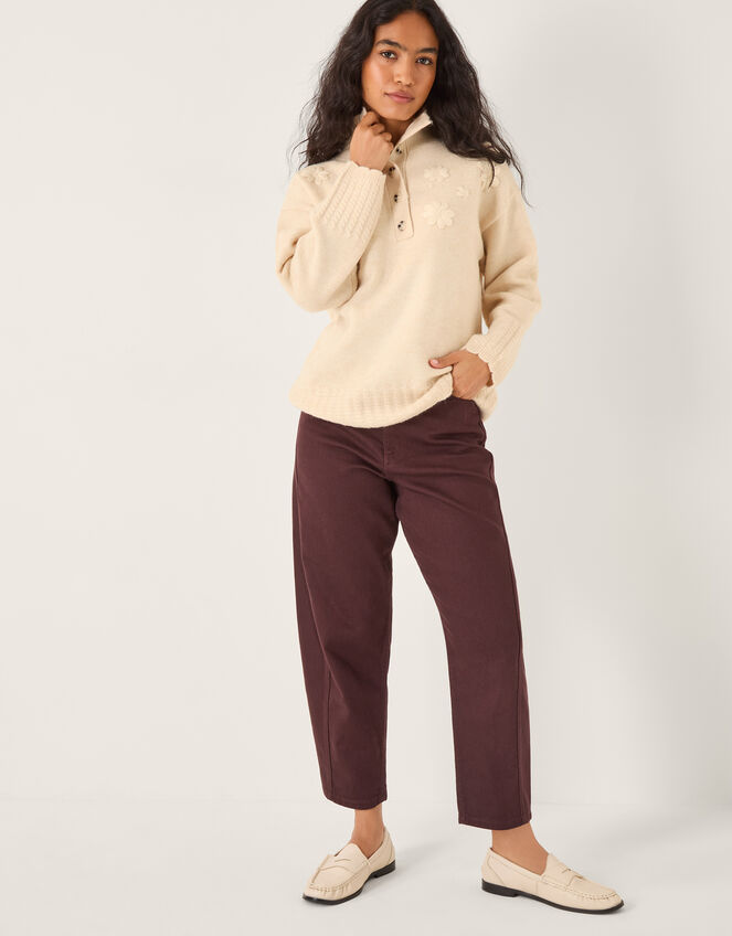 Em Floral Embroidered Knit Jumper, Ivory (IVORY), large