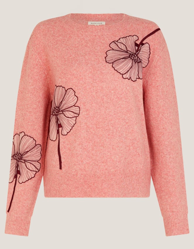 Abi Floral Appliqué Jumper, Pink (PINK), large