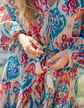 La Galeria Elefante Elizabeth Tie-Front Printed Maxi Dress, Multi (MULTI), large