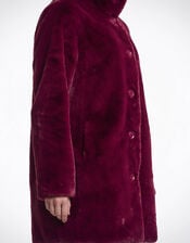 Rino & Pelle Nonna Faux Fur Teddy Coat, Red (BURGUNDY), large